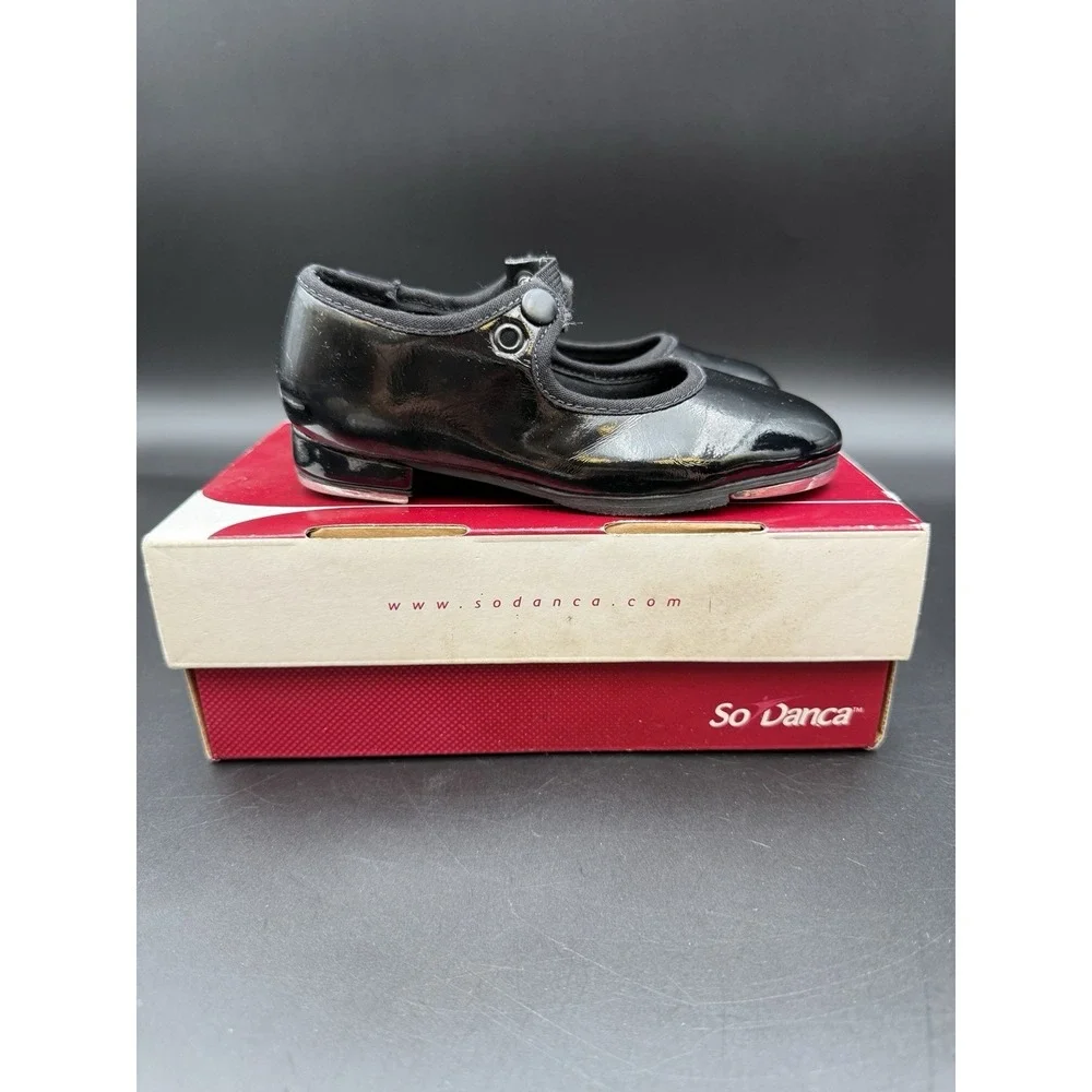 Dance Costume So Danca TA35  Black Tap USA Sz 9S Tap Dance‎ Shoes EUC